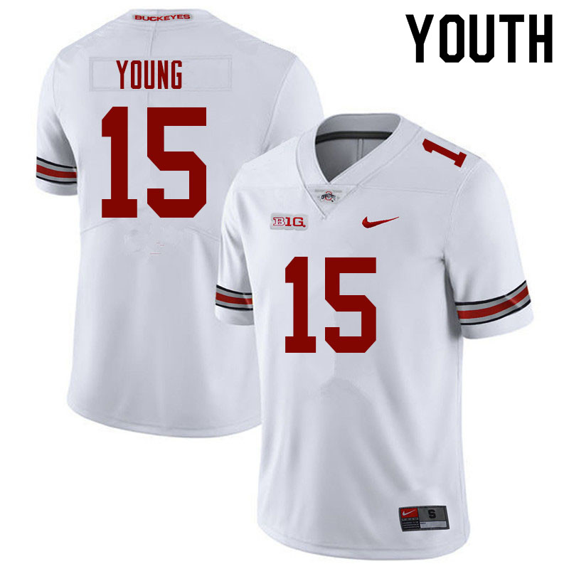 Ohio State Buckeyes Craig Young Youth #15 White Authentic Stitched College Football Jersey